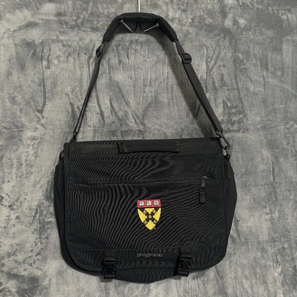 Jansport University Veritas Large Messenger Bag Black Unisex Briefcase - Picture 1 of 10